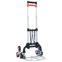 vidaXL Foldable Stair Transport Trolley 154.3 lb Aluminum Silver - $112.91