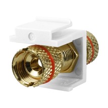 Gold-Plated Speaker Binding Post Insert (White, Red Band) - £11.79 GBP