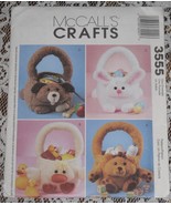 McCall&#39;s Pattern 3555 Plush Animal Baskets Rabbit, Bear, Puppy Dog &amp; Duc... - £6.25 GBP