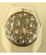 Vintage Sterling Silver Signed 925 Floral Ornate Engraved Picture Locket... - $74.25