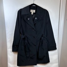 Fog by London Fog Trench Coat Belted Double Breasted Classic Black Size M - $136.69 CAD