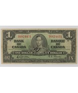 1937 Canada One Dollar Banknote Fine (F) Condition Gordon-Towers P#58b - £155.69 GBP