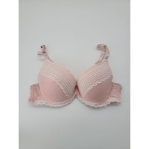 Laura Ashley Bra 34B Womens Light Pink Padded Underwired Sheer Sides Lace - £16.60 GBP