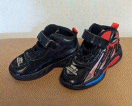 XIAOBAI Boys&#39; Basketball Sports Sneakers, Microfiber Leather High-Top Black, 12 - £19.66 GBP