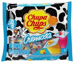 Chupa Chups Lollipops 40 Candy Suckers for Kids Cremosa Yogurt 2 Assorted Cre... - £36.15 GBP