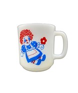 Vintage Glasbake Raggedy Ann &amp; Andy Double sided Milk Glass Mug - $14.74