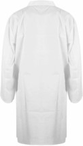 Disposabl Lab Coats 39&quot; Long 60ct White Medium PPE Gowns w/ Stand-Collar Elastic - £174.29 GBP