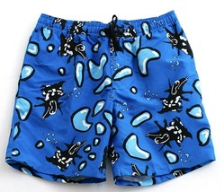 Quiksilver Julien David Blue Graphic Snorkler Swim Trunks Shorts Men's NWT - $89.99