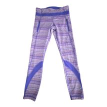 Lululemon Pants Womens 6 Purple Striped Speed Tight II Yoga Running Athl... - $42.74