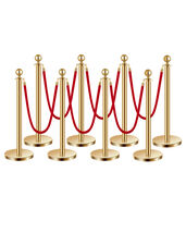 VEVOR Stanchions and Velvet Ropes 8Pcs, Hollow Base with Stainless Steel... - $107.90