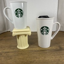 2 Starbucks Coffee Mug/Cup Green and White Siren w/Handle 16 oz And 12 Oz - £11.31 GBP