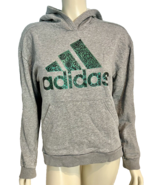 adidas Gray and Green Hooded Long Sleeve Pullover Sweatshirt Kids XL - $19.53 CAD