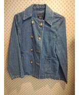 Women’s Relativity Double Breasted Denim Jean Coat, Used excellent condition - £31.45 GBP