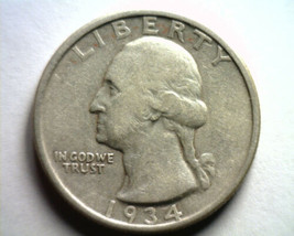 1934 WASHINGTON QUARTER EXTRA FINE XF EXTREMELY FINE EF NICE ORIGINAL COIN - $12.00
