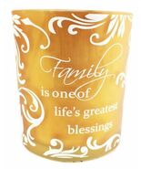 Decorative Frosted Glass Candle Holder Inspirational Home Family Blessin... - €15,01 EUR