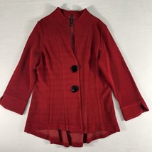 IC by Connie K Medium Blazer Jacket Slinky Red Textured Two Button Front... - £28.17 GBP