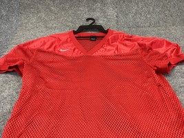 Nike Practice Football Jersey Mens X-Large Red Mesh Short Sleeve V-Neck ... - $15.83