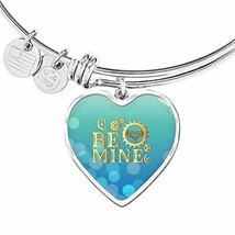 Express Your Love Gifts Be Mine Stainless Steel or 18k Gold Heart Bangle Bracele - £26.53 GBP