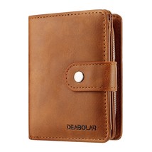 New Men&#39;s Short Student PU Leather Card Bag Zipper Buckle Retro Zero Wallet - £55.41 GBP