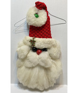 VTG Handmade Macrame Beaded Cotton Large Christmas Santa Head Door Wall ... - £54.07 GBP