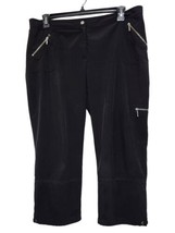 Chicos Zenergy Cargo Capri Pants Womens 2 (12)  Large Black W/ Pockets - £20.39 GBP