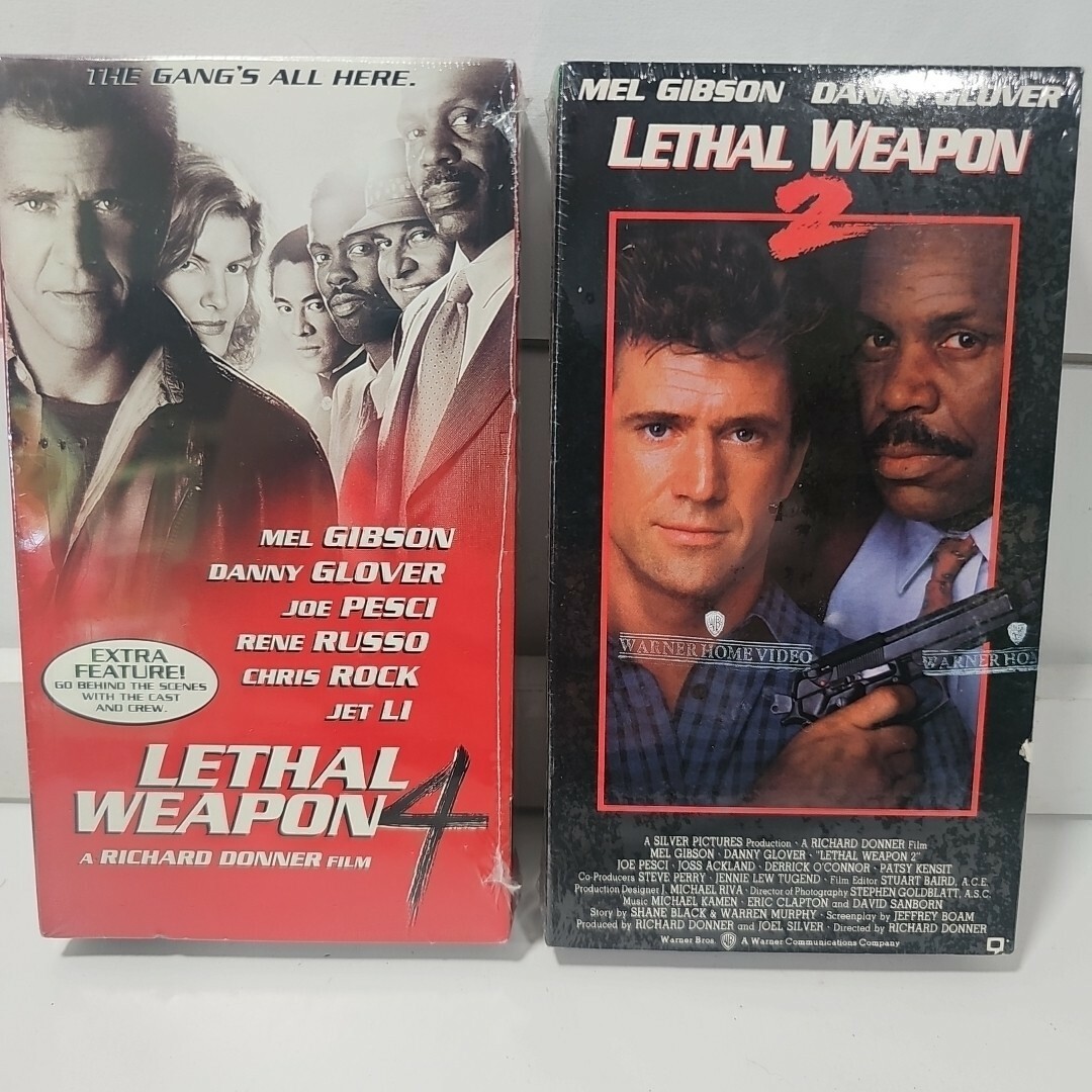 Lethal Weapon 2 And 4 VHS Brand New Factory Sealed First Print Watermark... - $11.88