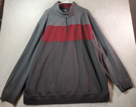 IZOD Sweatshirt Mens Tall 3XL Gray Red Polyester Long Raglan Sleeve Logo... - $28.19