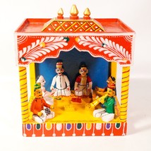 Indian Hindu Nativity Satsang Party Wooden Sculpture Statue Figure Home ... - £87.92 GBP