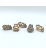 Vtg Brass Frog Figures Paperweights Ornaments Collectibles Sitting Relax... - £38.78 GBP