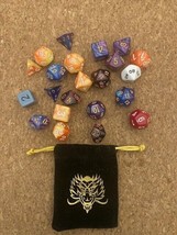Lot of 22 Fantasy Game Dice and Bag - £17.95 GBP