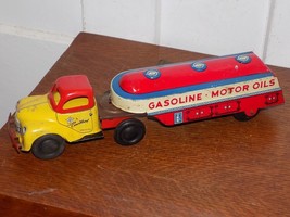 Vintage Courtland Tin Wind Up Gasoline Tanker Toy Truck - $118.80