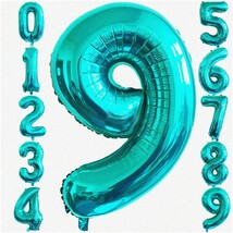 Jumbo Teal Blue Number 9 Balloon - Perfect for Baby Showers, Birthdays, ... - €16,23 EUR