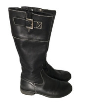 BODEN Womens Riding Boots Spain Black Leather Zip Knee High Size 38 EUR ... - £25.31 GBP