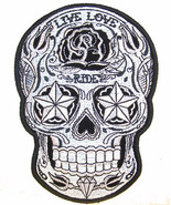 SUGAR SKULL EMBRODIERED PATCH P6193 biker LIVE LOVE RIDE iron on head ro... - £5.90 GBP