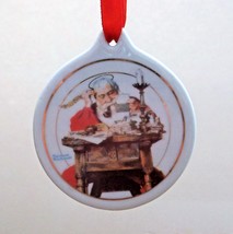 Ornament Norman Rockwell 1996 J C Penny Santa Reading Letters 2.75&quot; Acro... - $5.89