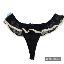 Smart &amp; Sexy womens black thong panties super lacy mesh ruffled sheer 11... - $33.66