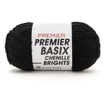 Premier Basix Chenille Brights Yarn-Black 2126-13 - £13.46 GBP