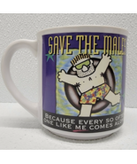 Vintage Recycled Paper Greetings Save The Males Mug Funny Cocky Guy Gag ... - £30.13 GBP