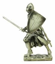 Medieval Holy Roman Empire Crusader Knight In Battle Statue Suit Of Armor Decor - £24.31 GBP