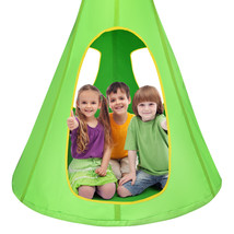32&quot; Kids Nest Swing Chair Hanging Hammock Seat For Indoor Outdoor Green - £68.30 GBP