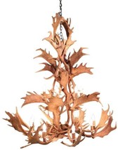 Chandelier 14-Light Natural Genuine Fallow Antler Concealed Wiring Customizable - £10,364.89 GBP