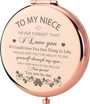GAOLZIUY Niece Gifts Compact Mirror for Niece from Aunt, Rose Gold Niece... - $22.51