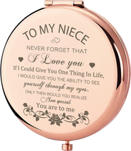 GAOLZIUY Niece Gifts Compact Mirror for Niece from Aunt, Rose Gold Niece... - £17.94 GBP