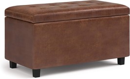 Simplihome Cosmopolitan Wide Transitional Rectangle Storage Ottoman Vegan Faux - $175.95