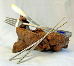 Vtg Korean 70% Silver Ornate Enamel Chopstick Fork Knife 136.33g Eating ... - $139.95