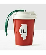 Starbucks Illinois IL Ornament USA State Coffee Red Mug 2016 Christmas C... - £13.64 GBP