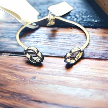 NEW Crown &amp; Ivy Hinge Bracelet Gold-Tone Bangle Cuff Timeless Elegance - £11.58 GBP