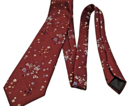 VTG Neck Tie Wemlon By Wembley Men&#39;s maroon Retro Mod Print 55 inch classic - $8.79