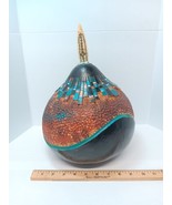 Southwest Native American Gourd Art Signed Gini Carved Arrowhead Spear - £39.35 GBP