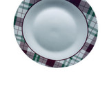 Royal Norfolk Christmas Holiday Plaid Themed 10.5” Stoneware Dinner Plate - $17.70